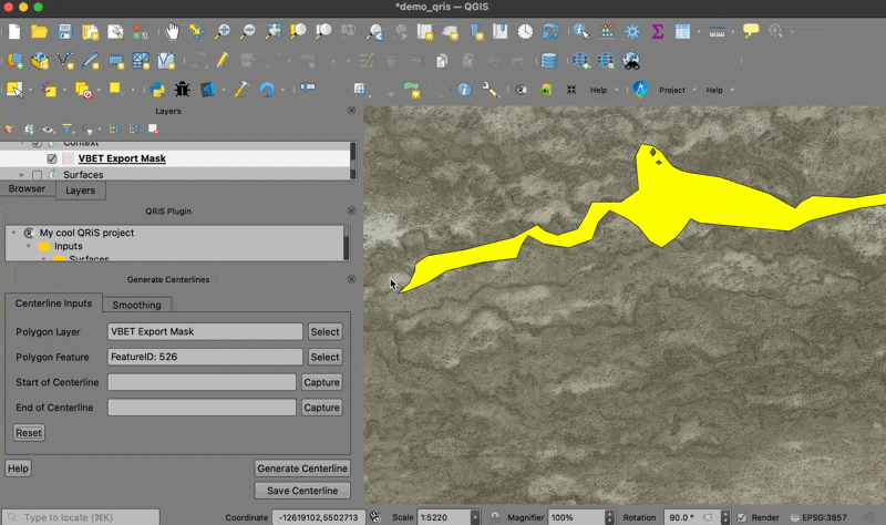 centerline transect