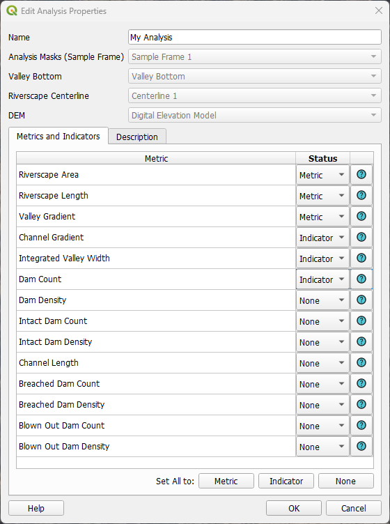 analysis properties form