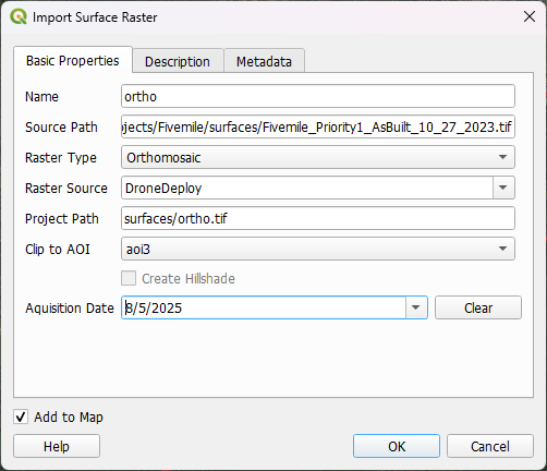 import existing surface