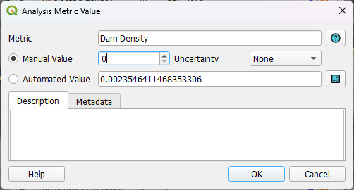 metric value form