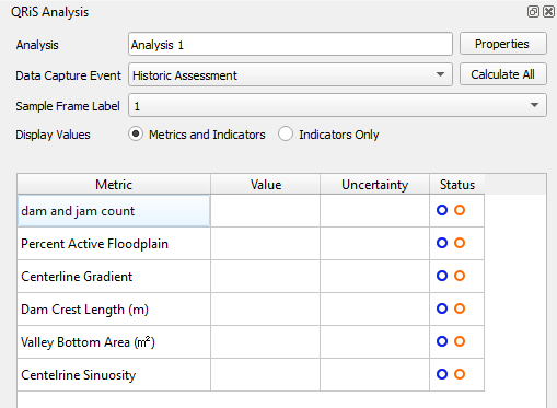 analysis dockable window