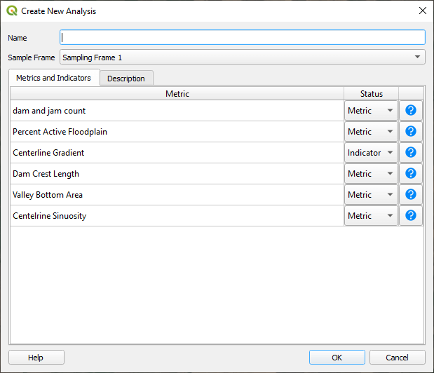 analysis properties form