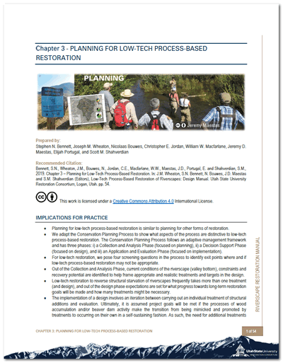 Chapter 3 – Planning for Low-Tech Process-Based Restoration image